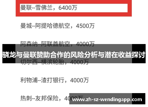 骁龙与曼联赞助合作的风险分析与潜在收益探讨